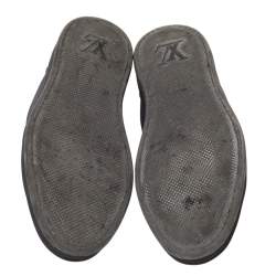 Pre Owned Louis Vuitton Graphite Damier Fabric And Leather Offshore Low Top Sneakers Size 40