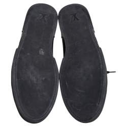Louis Vuitton Black Leather and Monogram Eclipse Canvas Match Up High Top Sneakers Size 43