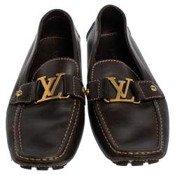 Pre Owned  حذاء لوفرز لوي فيتون مونت كارلو جلد بني مقاس 43