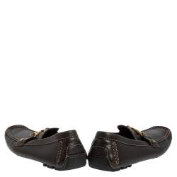 Pre Owned  حذاء لوفرز لوي فيتون مونت كارلو جلد بني مقاس 43