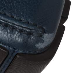 Pre Owned Louis Vuitton Blue Leather Ribbon Monte Carlo Loafers Size 42