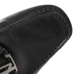 مملوكة مسبقًا Louis Vuitton Black Leather Monte Carlo Slip On Loafers Size 43