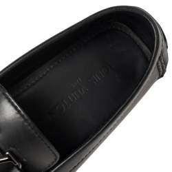 مملوكة مسبقًا Louis Vuitton Black Leather Monte Carlo Slip On Loafers Size 43