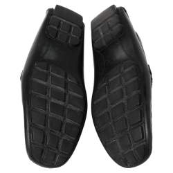 مملوكة مسبقًا Louis Vuitton Black Leather Monte Carlo Slip On Loafers Size 43