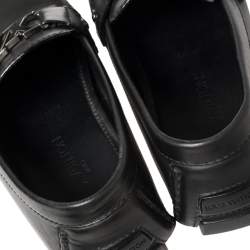 مملوكة مسبقًا Louis Vuitton Black Leather Monte Carlo Slip On Loafers Size 43