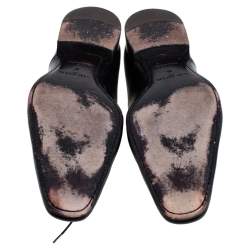 مملوكة مسبقًا حذاء ديربي لوي فيتون جلد إيبي وجلد أسود رباط علوي مقاس 45