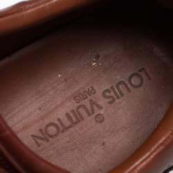 Pre Owned حذاء ديربي لوي فيتون جلد بروغي بني مقاس 44.5