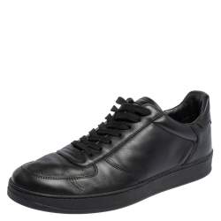 Rivoli leather low trainers Louis Vuitton Black size 12 US in
