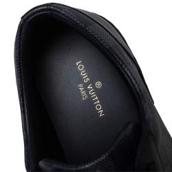 Pre Owned Louis Vuitton Graphite Canvas and Leather Match Up Low Top Sneakers Size 41