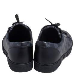 Pre Owned Louis Vuitton Graphite Canvas and Leather Match Up Low Top Sneakers Size 41