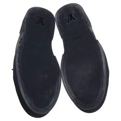Pre Owned Louis Vuitton Graphite Canvas and Leather Match Up Low Top Sneakers Size 41