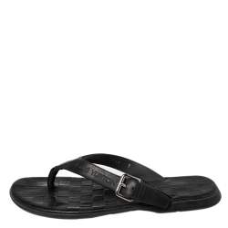 مملوكة مسبقًا صندل إصبع فلات لوي فيتون كانفاس دامييه غرافايت مقاس 41