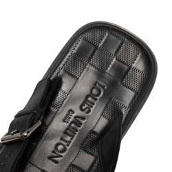 مملوكة مسبقًا صندل إصبع فلات لوي فيتون كانفاس دامييه غرافايت مقاس 41