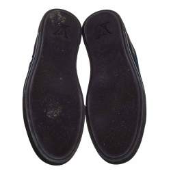 مملوكة مسبقًا Louis Vuitton Brown/Blue Damier Ebene Canvas and Leather High Top Sneaker Size 44