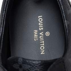 Pre Owned Louis Vuitton Graphite Canvas and Leather Match Up Low Top Sneakers Size 42.5