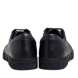 Pre Owned Louis Vuitton Graphite Canvas and Leather Match Up Low Top Sneakers Size 42.5