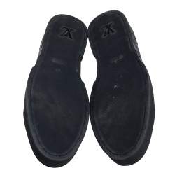Pre Owned Louis Vuitton Graphite Canvas and Leather Match Up Low Top Sneakers Size 42.5