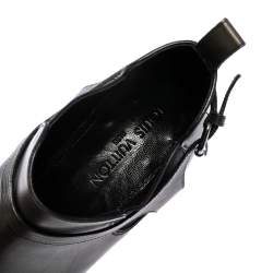 Pre Owned Louis Vuitton Dark Green Leather Greenwich Ankle Boots Size 42.5