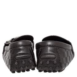 مملوكة مسبقًا حذاء لوفرز لوي فيتون هوكنهايم سليب أون جلد دامييه منقوش بني داكن مقاس 41 