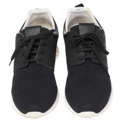 Louis Vuitton Black Leather & Mesh Fastlane Sneakers Size 44.5