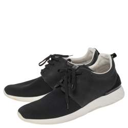 Louis Vuitton Black Leather & Mesh Fastlane Sneakers Size 44.5