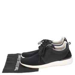 Louis Vuitton Black Leather & Mesh Fastlane Sneakers Size 44.5