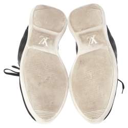 Louis Vuitton Black Leather & Mesh Fastlane Sneakers Size 44.5