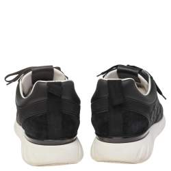Louis Vuitton Black Leather & Mesh Fastlane Sneakers Size 44.5