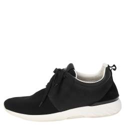 Louis Vuitton Black Leather & Mesh Fastlane Sneakers Size 44.5