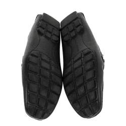 Louis Vuitton Black Leather Monte Carlo Slip On Loafers Size 42
