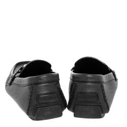 Louis Vuitton Black Leather Monte Carlo Slip On Loafers Size 42