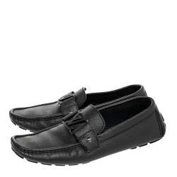 Louis Vuitton Black Leather Monte Carlo Slip On Loafers Size 42