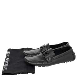 Louis Vuitton Black Leather Monte Carlo Slip On Loafers Size 42