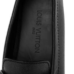Louis Vuitton Black Leather Monte Carlo Slip On Loafers Size 42