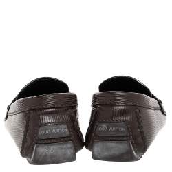 مملوكة مسبقًا حذاء لوفرز لوى فيتون سليب أون مونت كارلو جلد إيبى بنى داكن مقاس 41