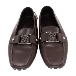 Pre Owned حذاء لوفرز لوى فيتون سليب أون مونت كارلو جلد بنى مقاس 41