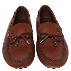 Pre Owned حذاء لوفرز لوى فيتون سليب أون جلد بنى مقاس 43.5 