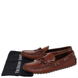 Pre Owned حذاء لوفرز لوى فيتون سليب أون جلد بنى مقاس 43.5 