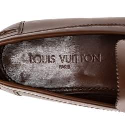 Pre Owned Louis Vuitton Brown Leather Major Loafers Size 43.5