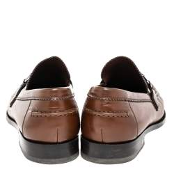 Pre Owned Louis Vuitton Brown Leather Major Loafers Size 43.5