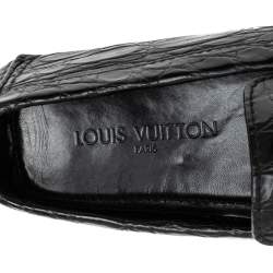 Pre Owned Louis Vuitton Brown Alligator Leather Monte Carlo Moccasins Size 43.5