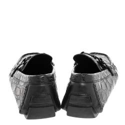 Pre Owned Louis Vuitton Brown Alligator Leather Monte Carlo Moccasins Size 43.5