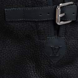 Pre Owned حذاء بوت منتصف ساق لوي فيتون مطاط وسويدي أسود مقاس 44