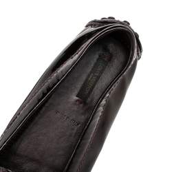 حذاء لوفرز أوكسفورد لوي فيتون جلد فيرنيه عنابي مقاس 38.5