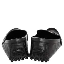 Pre Owned Louis Vuitton Black Damier Infini Leather Hockenheim Slip on Loafers Size 41.5