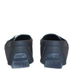 مملوكة مسبقًا Louis Vuitton Dark Blue Textured Leather Montaigne Moccasins Size EU 42