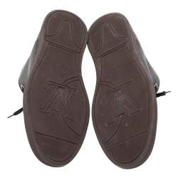 Louis Vuitton Black/Brown Monogram  Coated Canvas  And Leather Line Up High Top Sneakers Size 42