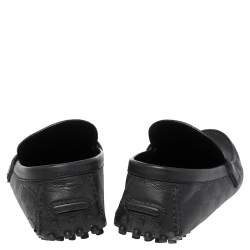 Pre Owned حذاء لوفرز لوى فيتون سليب أون هوكينهايم جلد أسود مقاس 42.5 