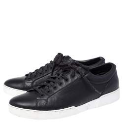 مملوكة مسبقًا Louis Vuitton Black Leather Concorde Low Top Sneakers Size 41.5
