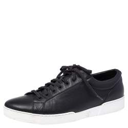 مملوكة مسبقًا Louis Vuitton Black Leather Concorde Low Top Sneakers Size 41.5